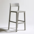 Jasnoszary hoker z oparciem z polipropylenu 43 x 48 x 96 cm